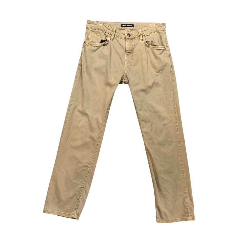 Mavi Pants Mens 32 Tan Zach Straight Leg Stretch Cotton Casual Pockets